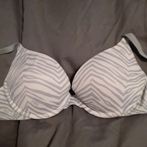 Victoria's Secret pink gray and white bra